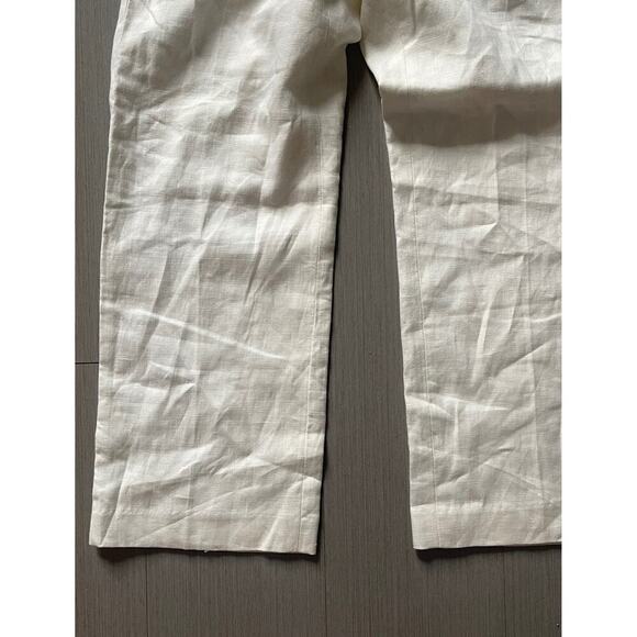 Banana Republic White Linen Cropped Pants - Picture 2 of 4